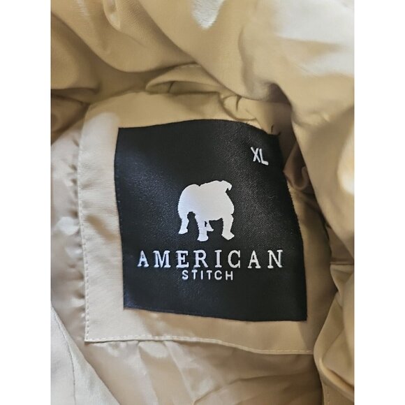 American Stitch Men's Side Zip & Button Puffer Vest Khaki Size X-Large - Picture 4 of 7